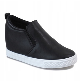 Schwarze Sneakers auf dem Keil DD384-4 1