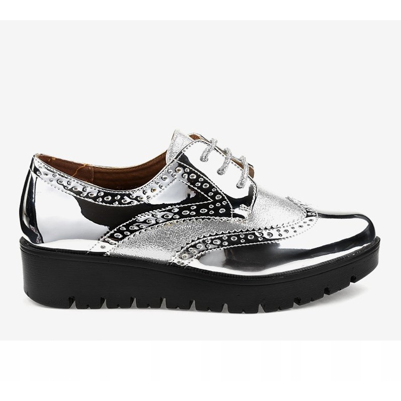 Silberne Schnürschuhe TL-60 grau 2