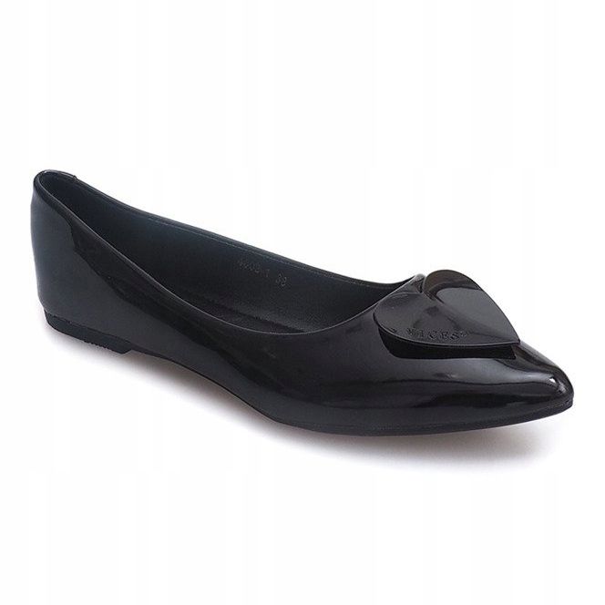 Lackierte Ballerinas mit Herzen 4003 Schwarz 1
