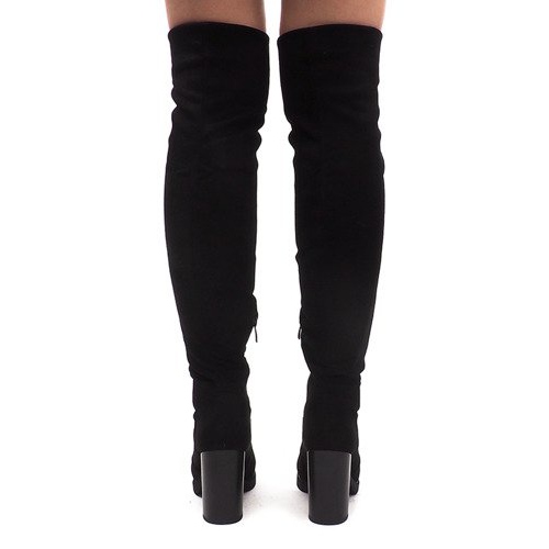 Wildlederstiefel auf einem Pfosten SU-2730 Schwarz 1