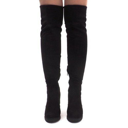 Wildlederstiefel auf einem Pfosten SU-2730 Schwarz 2