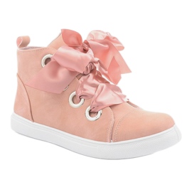 Wildleder Booties mit Schleifen TL0147 Pink rosa 1