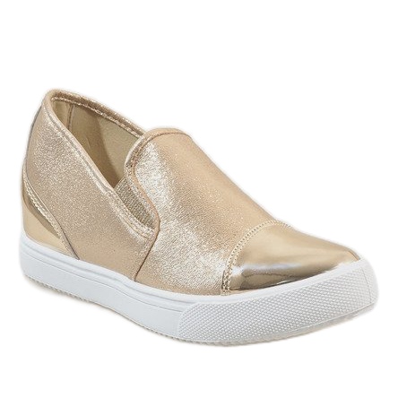 Goldene Sneakers auf dem Keil DD436-8 1