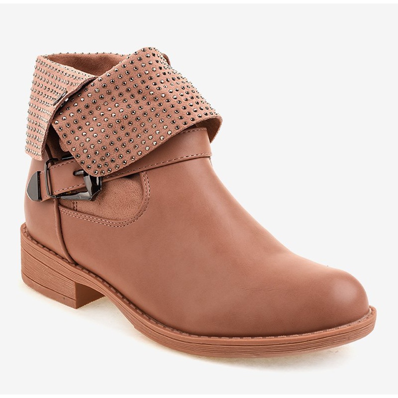 Rosa Stiefel mit Schnalle und GG-43P-Nieten 1