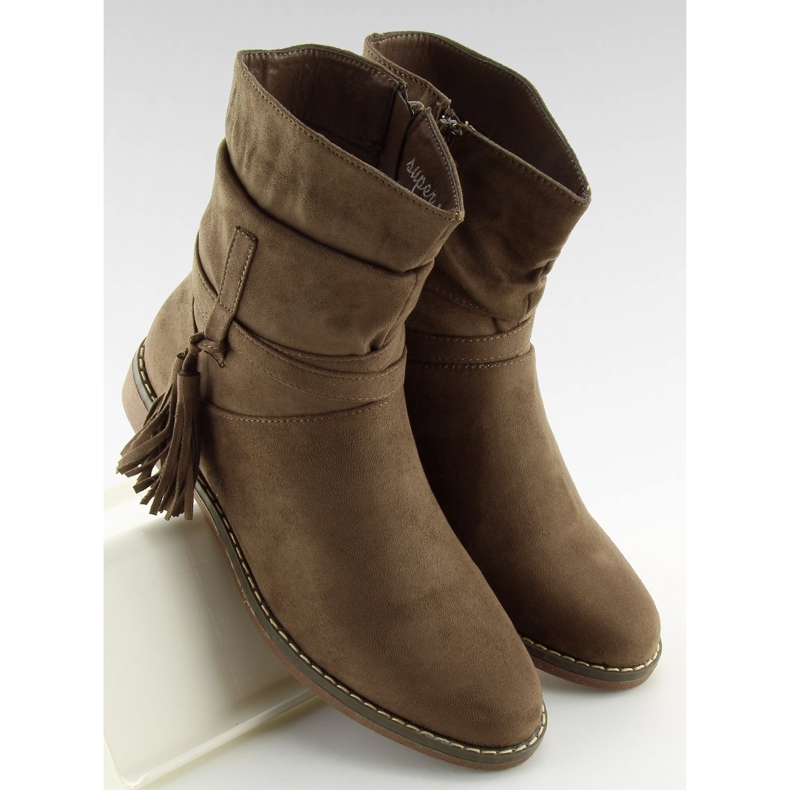 Braune Stiefel für Damen braun 4169 Khaki mehrfarbig 2