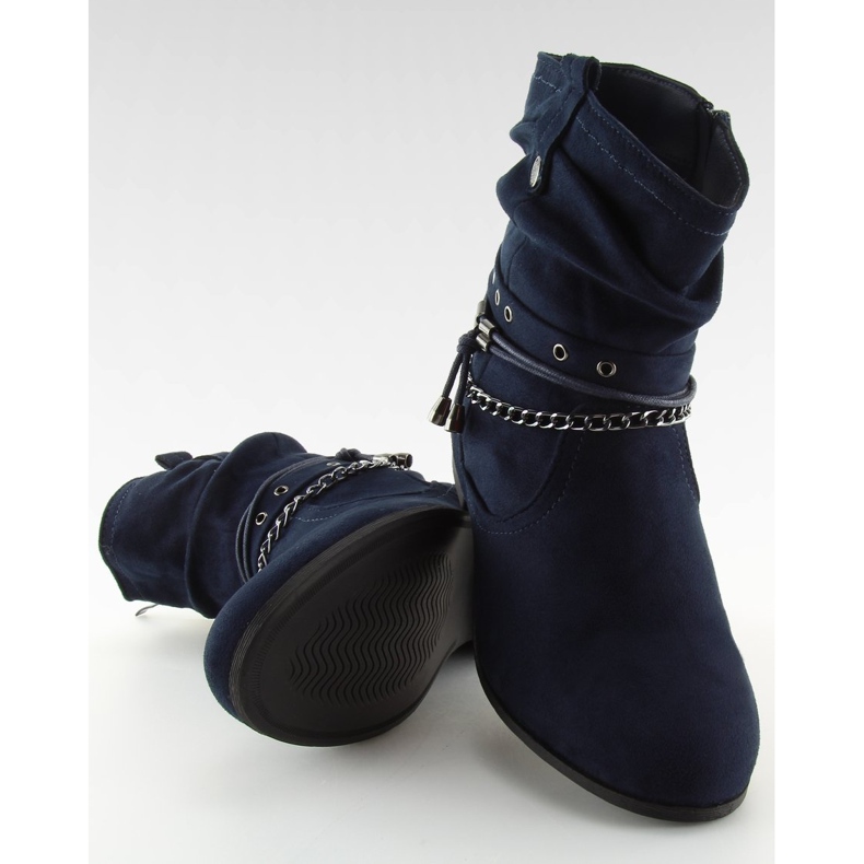 Marineblaue Stiefel 3767 Blau navy blau 1