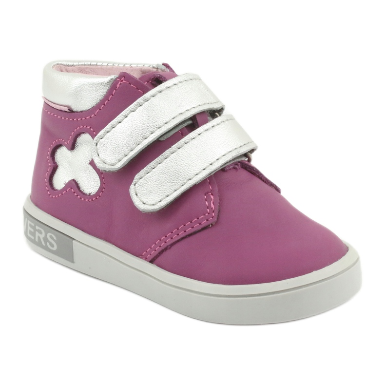 Mazurek Stiefeletten mit Klettverschluss rosa grau 1