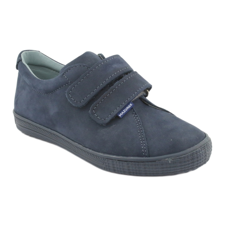 Mazurek Leder Boys Schuhe für Klettverschluss 268 Marineblau 1
