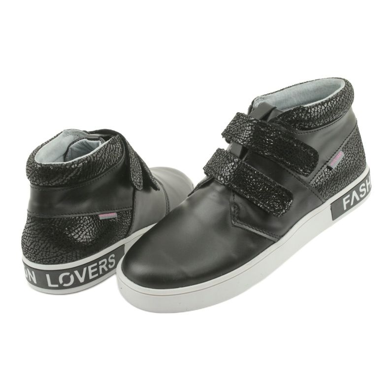 Mazurek Schwarze Lederschuhe für Kinder 4