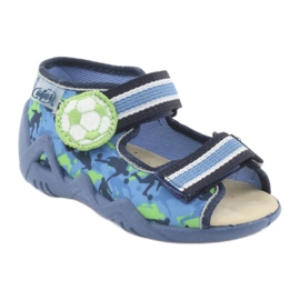 Befado gelbe Kinderschuhe 350P002 blau grün 1