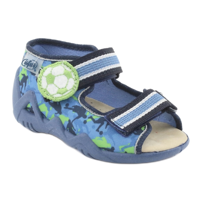Befado gelbe Kinderschuhe 350P002 blau grün 1