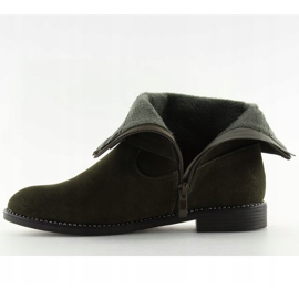 Grüne flache Stiefel MB188-266 Grün 2