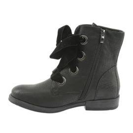 Schwarze Schnürstiefel HFN-5505 Schwarz 2
