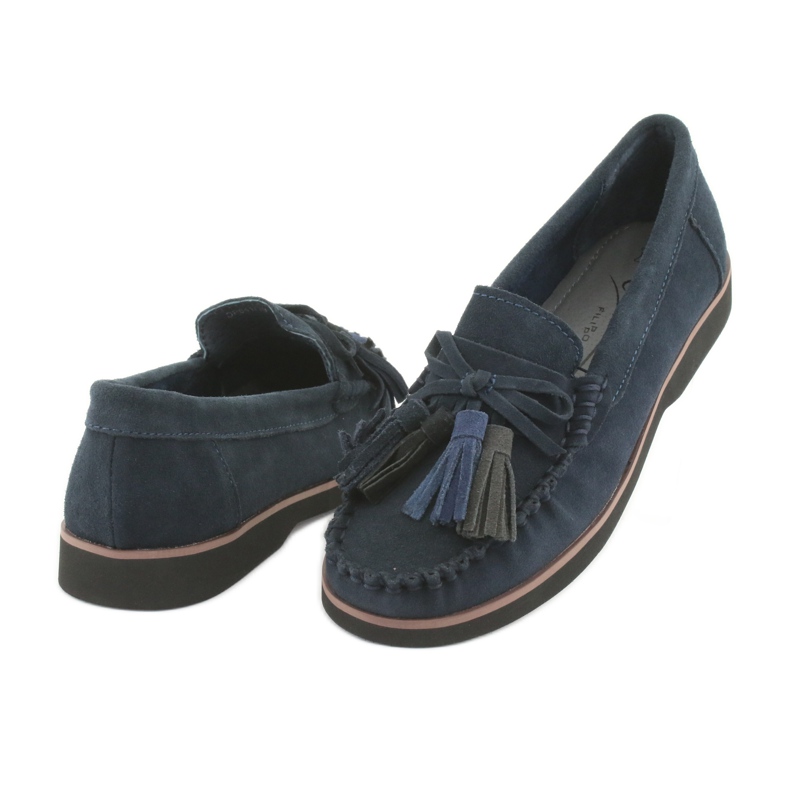 Filippo Loafer aus Leder mit Fransen marineblau 3