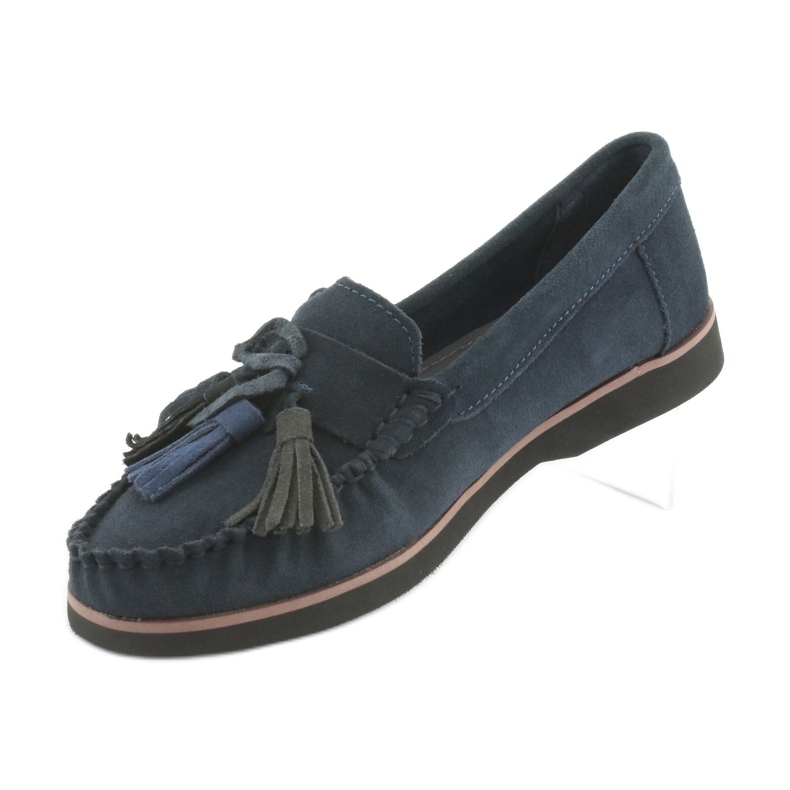 Filippo Loafer aus Leder mit Fransen navy blau 2