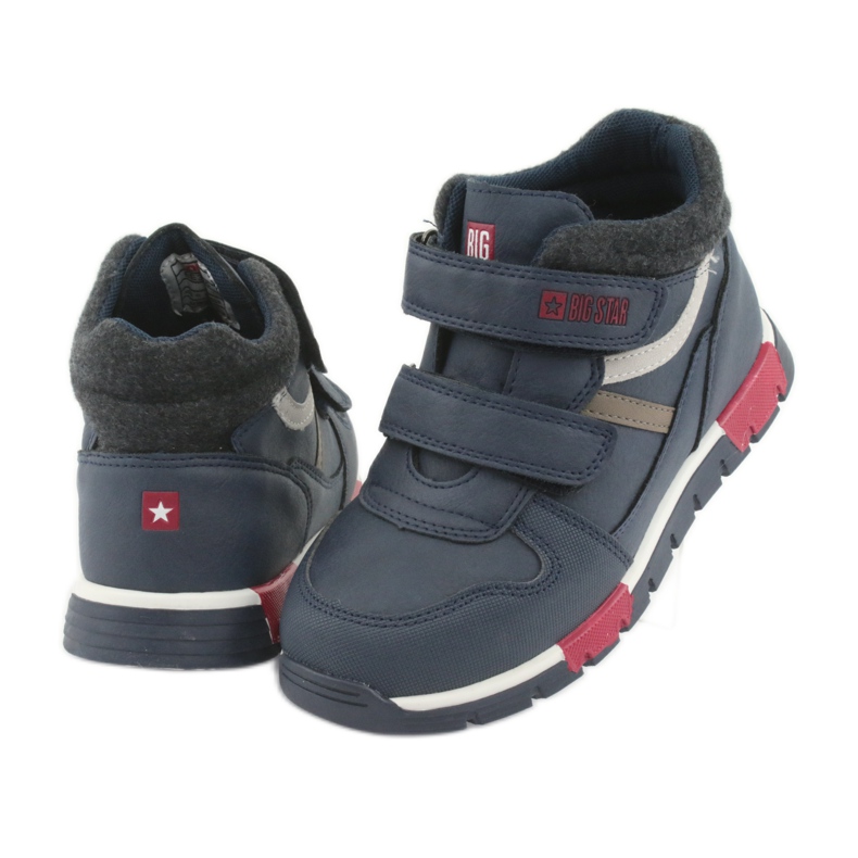 Sportschuhe mit Klettverschluss Big Star 374065 marineblau weiß rot 4