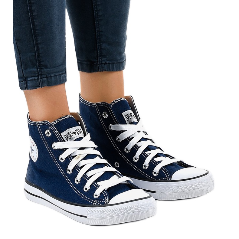 Klassische hohe Sneakers in Marineblau DTS8224-4 navy blau 1