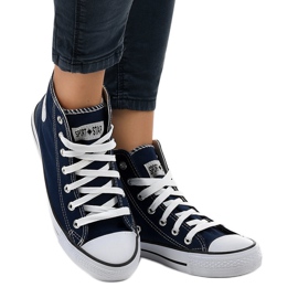 Klassische hohe Sneakers in Marineblau DTS8224-4 2