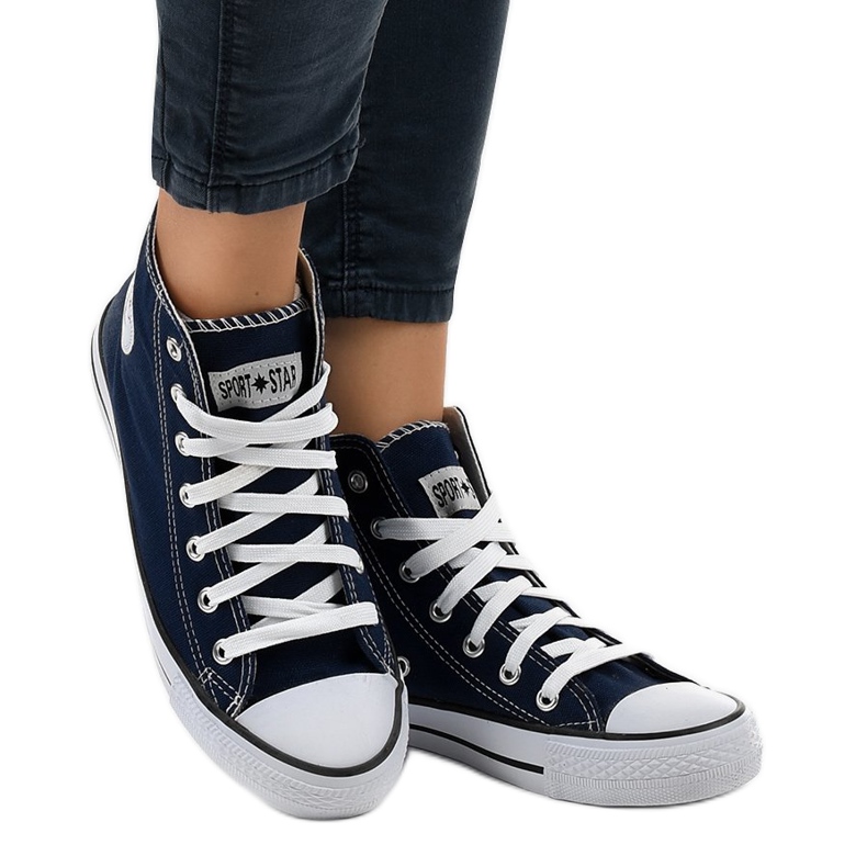 Klassische hohe Sneakers in Marineblau DTS8224-4 navy blau 2