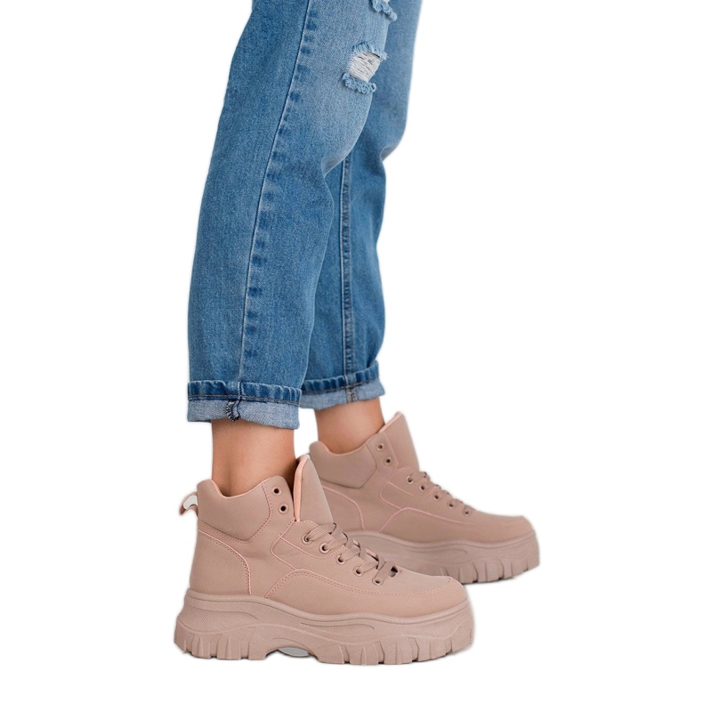 Kylie Schnürschuhe auf der Plattform rosa 1