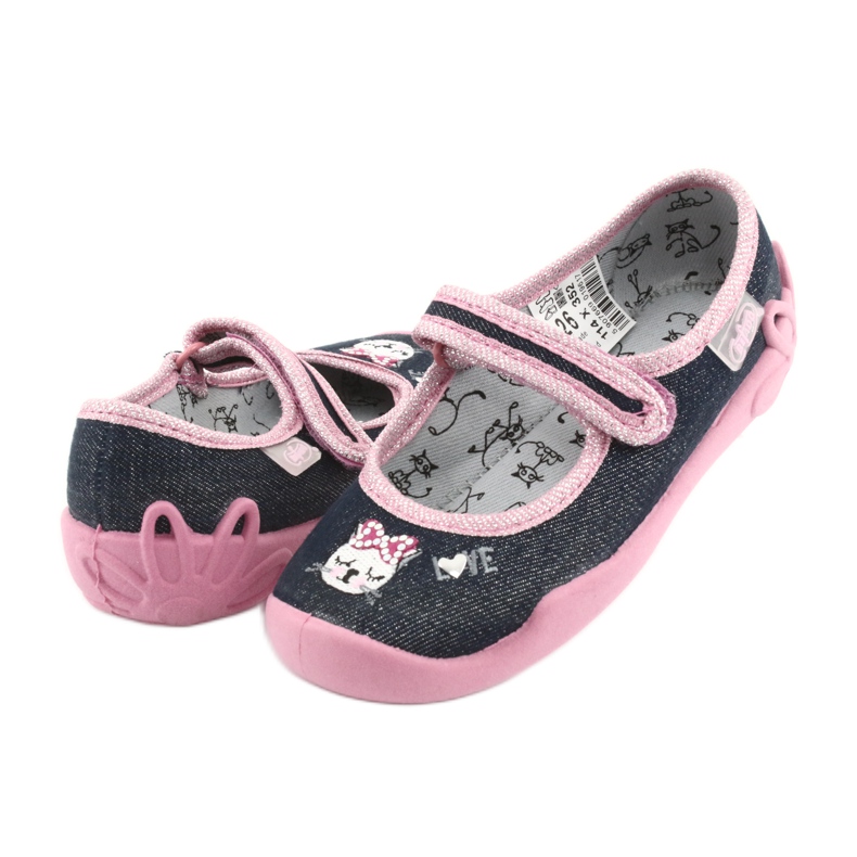 Befado Kinderschuhe 114X352 marineblau rosa grau 4