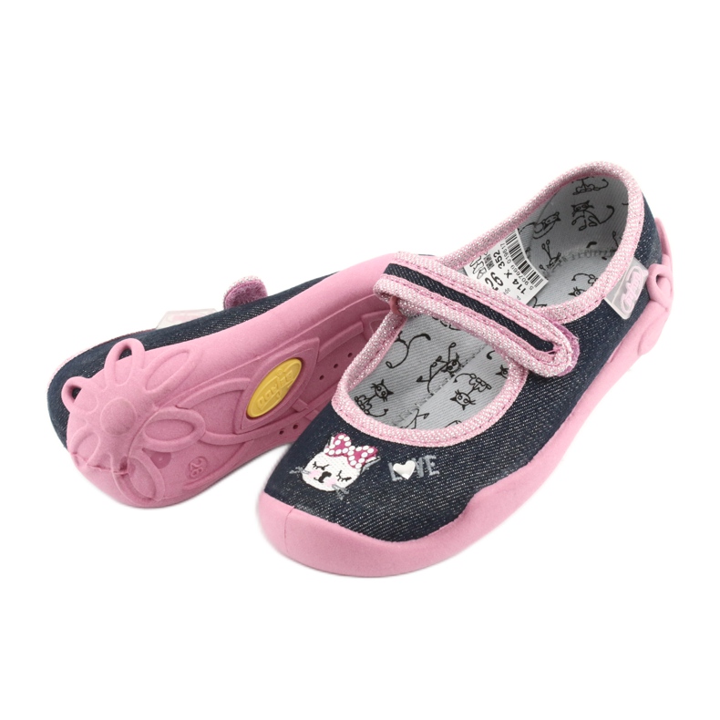 Befado Kinderschuhe 114X352 marineblau rosa grau 5