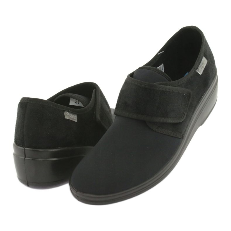 DR.ORTO Befado Damen-Slipper mit Klettverschluss, PU 033D002, schwarz 3