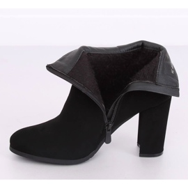 Elegante schwarze Stiefel mit hohen Absätzen NS055P Black 2