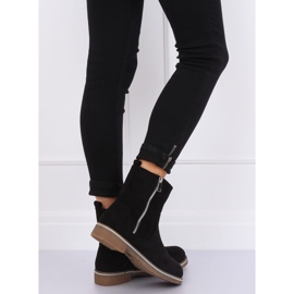 Schwarze flache Stiefel für Damen 0-255 Schwarz 2