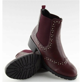 Jodhpurstiefel mit kastanienbraunen Nieten FC-H63 Wine rot 1