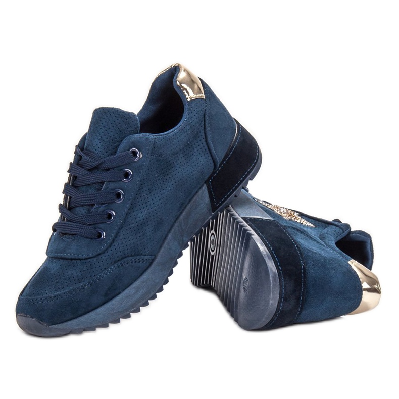 SHELOVET Sneakers aus Wildleder in Marineblau 1