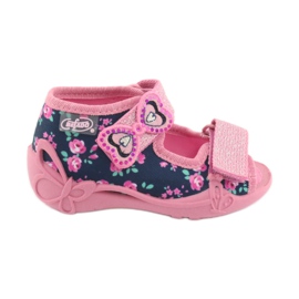 Befado gelbe Kinderschuhe 242P094 marineblau rosa 1