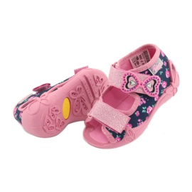 Befado gelbe Kinderschuhe 242P094 marineblau rosa 4