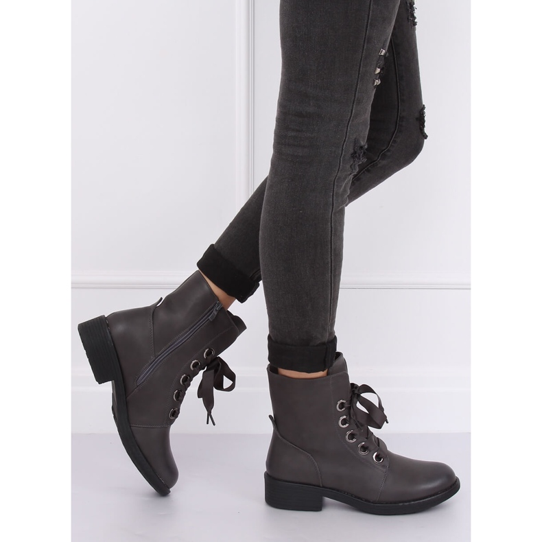 Grau Schnürstiefel grau ZX2805 Grau 1