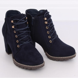 Marineblaue Stiefel mit hohen Absätzen 995-30 Navy navy blau 1