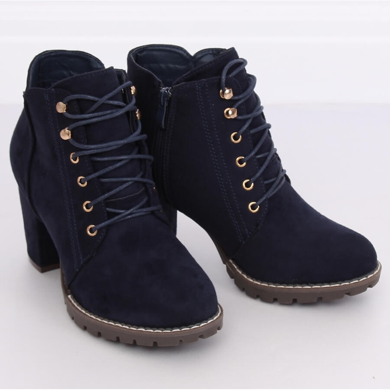Marineblaue Stiefel mit hohen Absätzen 995-30 Navy 1