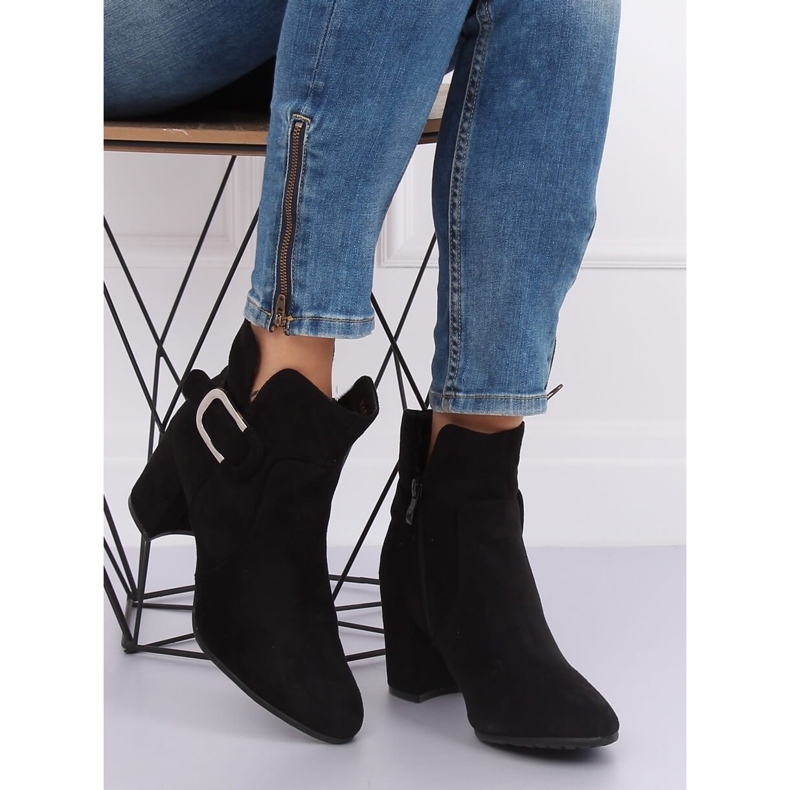 Schwarz YL53 Schwarze Stiefel mit hohen Absätzen 2