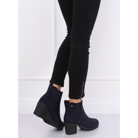 Marine Stiefel mit breiten Absätzen W373 Blau marineblau 2
