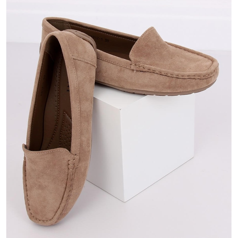 Beige Slipper für Damen R812-1 Khaki braun mehrfarbig 2