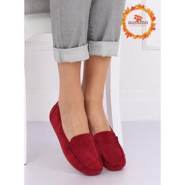 Kastanienbraune Loafer für Damen R812-1 Wine rot 1