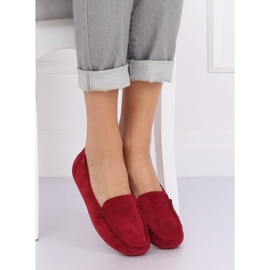 Kastanienbraune Loafer für Damen R812-1 Wine rot 2