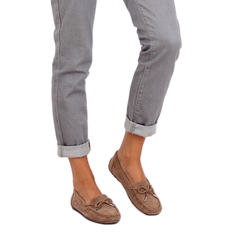 Beige Slipper für Damen R812 Khaki braun mehrfarbig 2