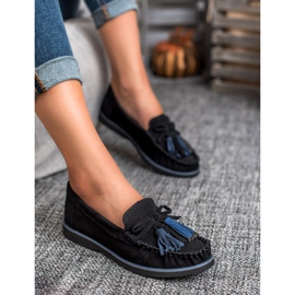 Filippo Loafer aus Leder mit Fransen schwarz 2