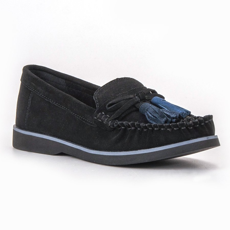 Filippo Loafer aus Leder mit Fransen schwarz 1