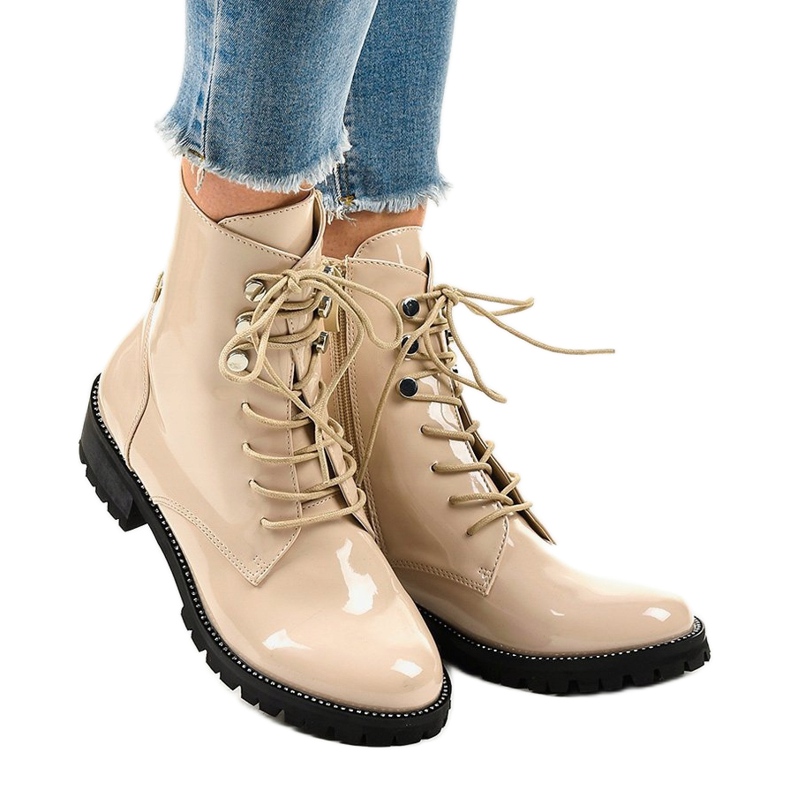 Beige hohe Stiefel für Damen XW37278 1