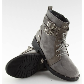Grau Schnürstiefel L3382 Grau 1
