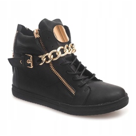 High-Top-Sneaker mit Reißverschluss 3346 Schwarz gelb 1