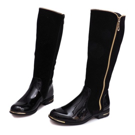 Durchbrochene Stiefel 6792 Schwarz 1