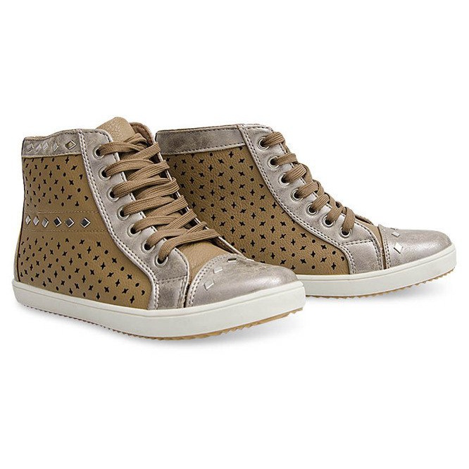 High-Top-Sneaker mit Nieten G (3) Camel braun 1