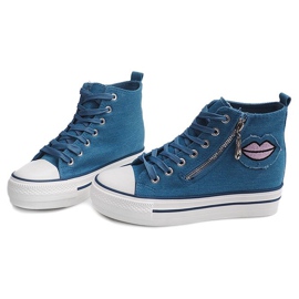 High Denim Sneakers K3031 Marineblau 1